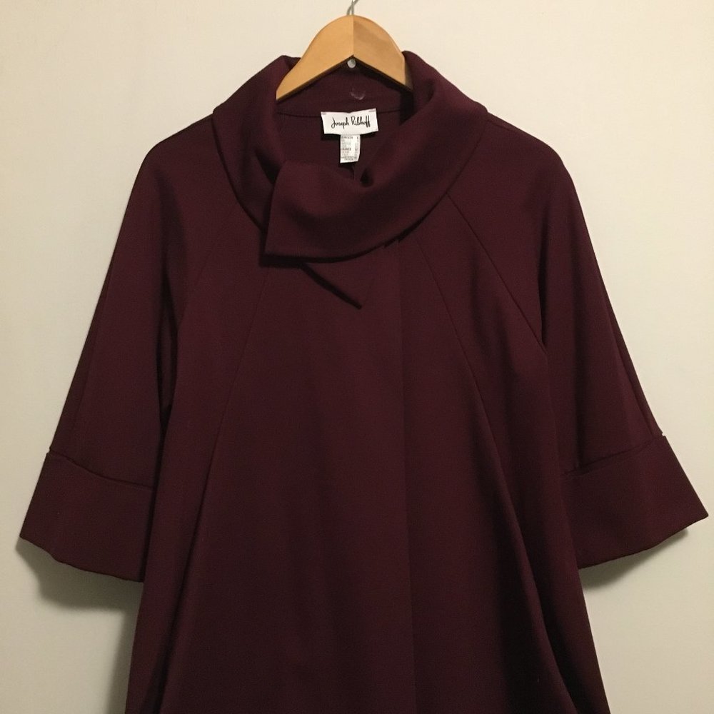 Joseph Ribkoff Burgundy Cowl Neck Cocoon Jacket - 2 Canadian Equestrian - Picture 5 of 12